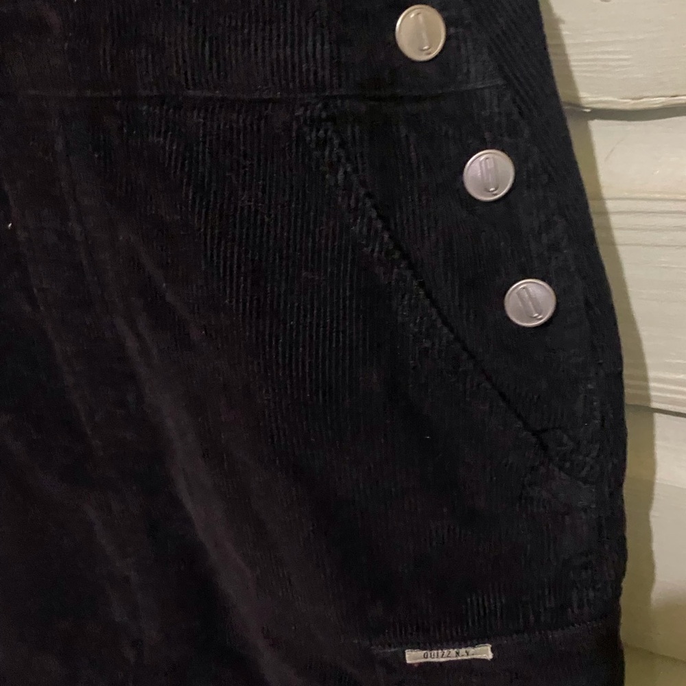 Y2K Black Corduroy Jumper Overall Dress Vest Back SZ‎ 6 Relaxed Fit Western - Picture 6 of 16